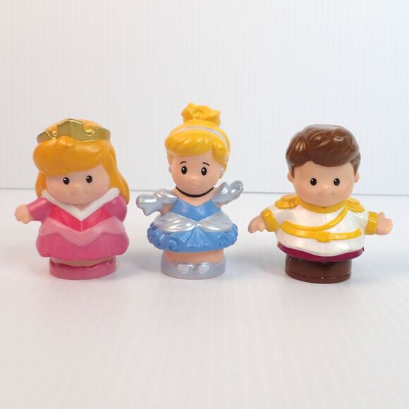 Fisher Price Little People Disney Princess Cinderella Aurora Prince Charming Lot - Picture 1 of 11